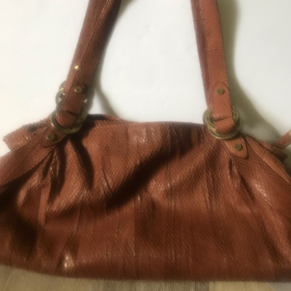 ELAINE TURNER snakeskin brown purse